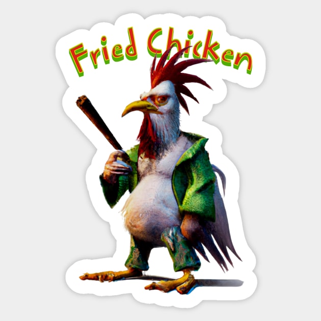 Fried Chicken Sticker by Liesl Weppen